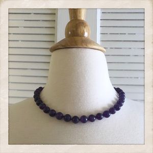 Heavy Beaded Necklace, Deep Purple